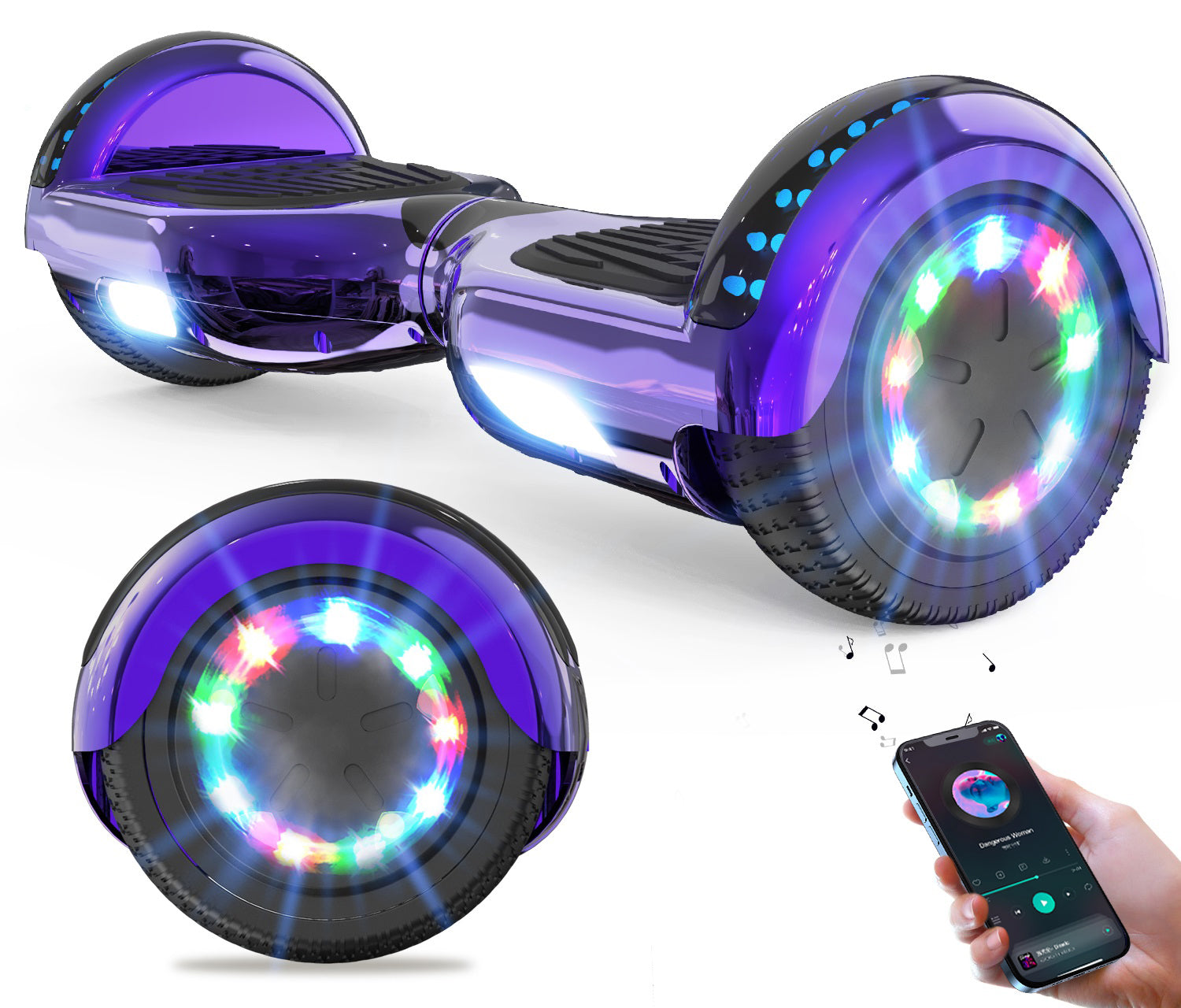 RCB JD6 Hoverboards 6,5 pouces Skateboard pour enfants (Livré avec des lumières LED à cinq couleurs)