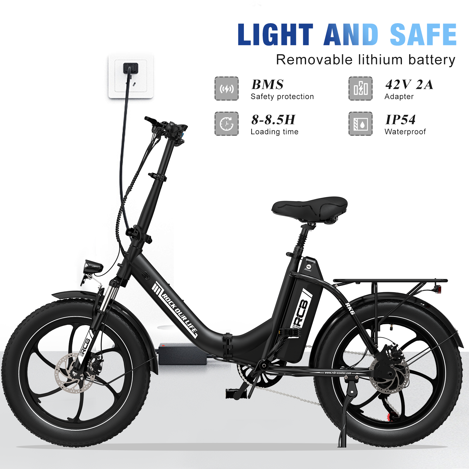 RCB RK6 Fat Tire faltbares Elektrofahrrad (RCB APP E BIKE)