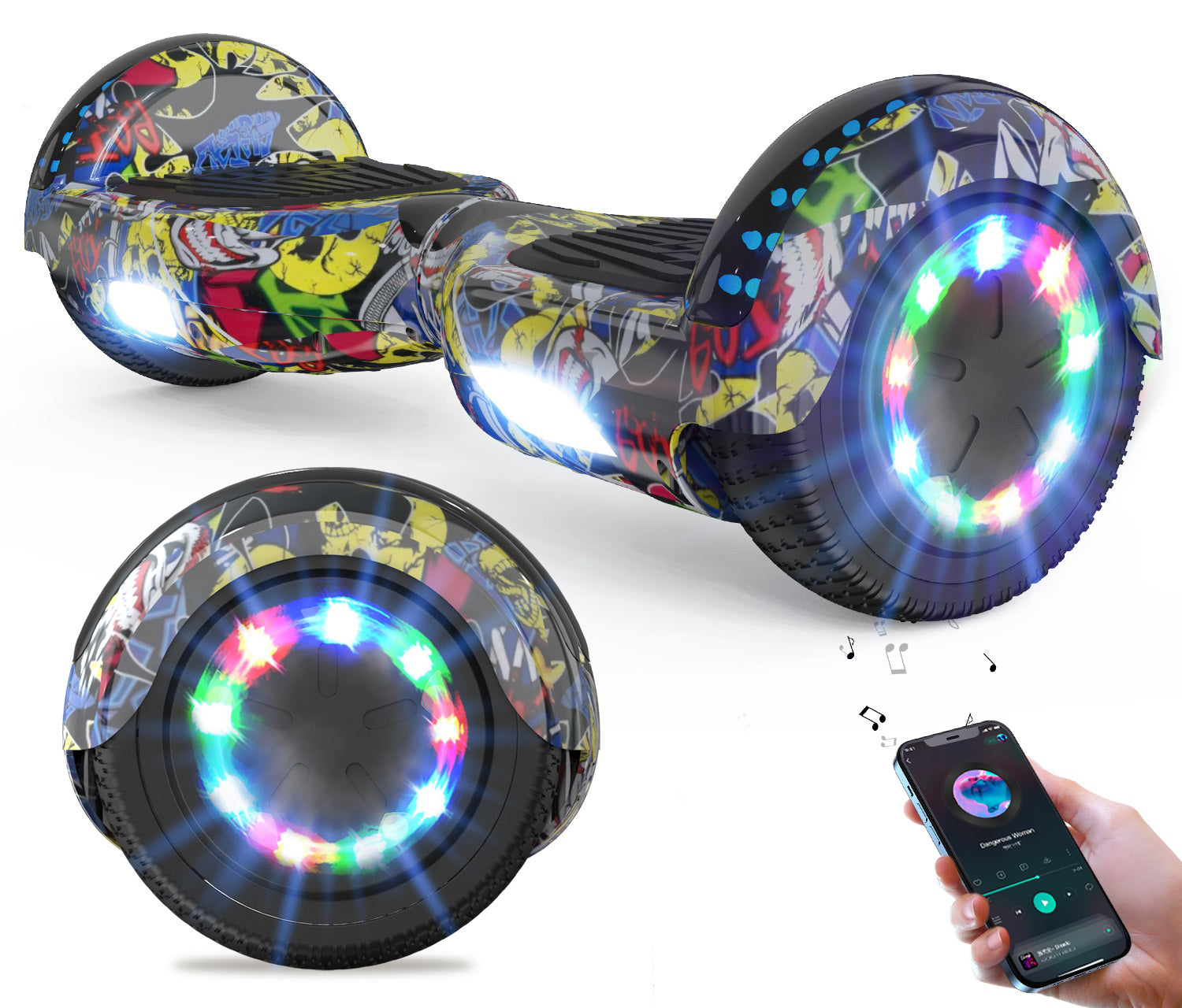 RCB JD6 Hoverboards 6,5 Zoll Skateboard Kinder (Kommt mit fünffarbigen LED-Leuchten)