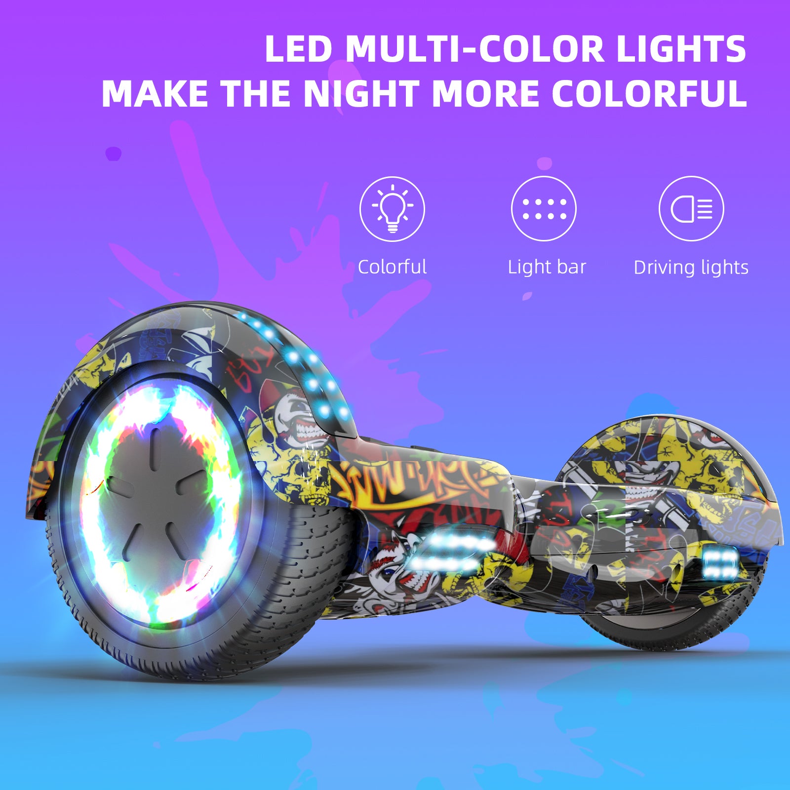 RCB JD6 Hoverboards 6,5-calowa deskorolka dla dzieci (w zestawie pięciokolorowe diody LED)