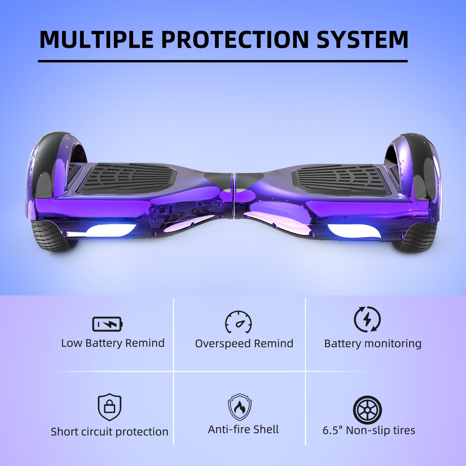 RCB JD6 Hoverboards 6,5-calowa deskorolka dla dzieci (w zestawie pięciokolorowe diody LED)