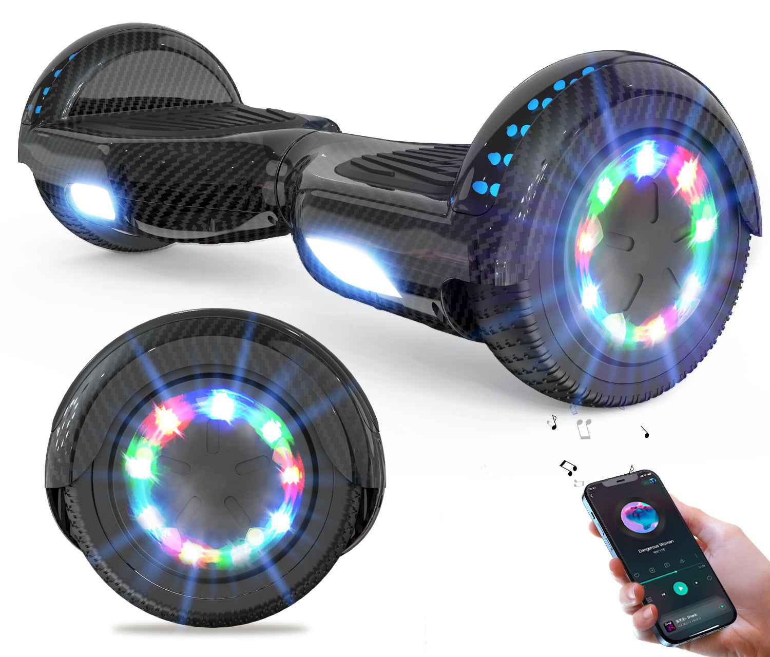 RCB JD6 Hoverboards 6,5 inch Skateboard Copii (Vine cu lumini LED cu cinci culori)