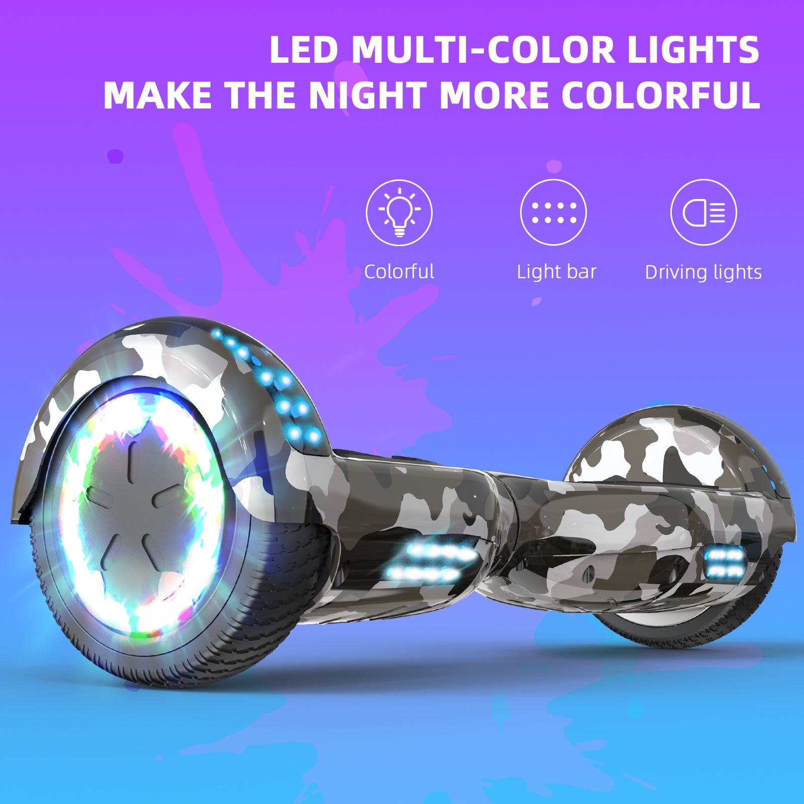 RCB JD6 Hoverboards 6,5-calowa deskorolka dla dzieci (w zestawie pięciokolorowe diody LED)