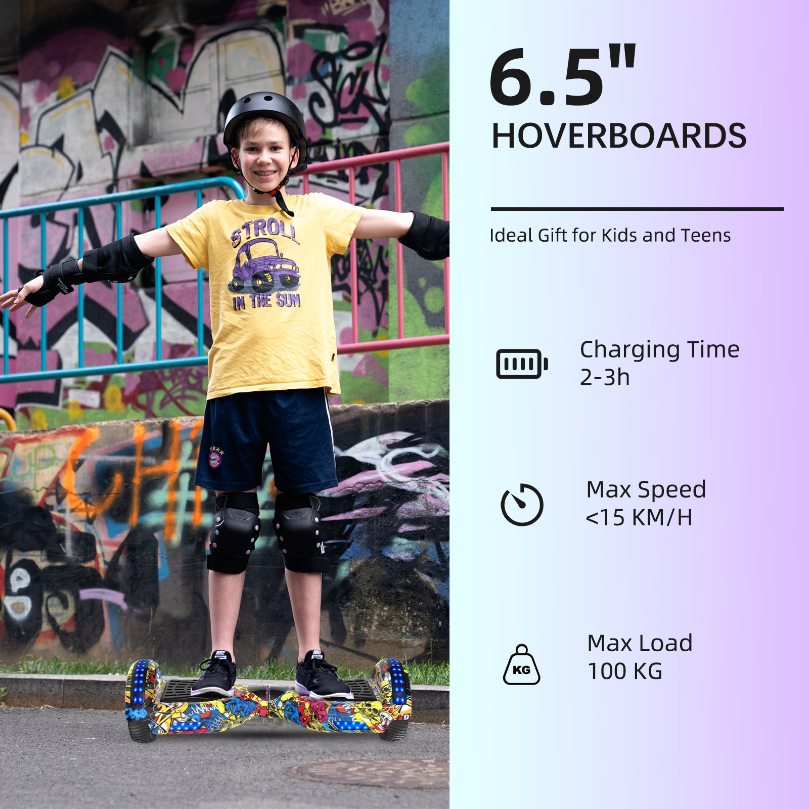 RCB JD6 Hoverboards 6,5 Zoll Skateboard Kinder (Kommt mit fünffarbigen LED-Leuchten)
