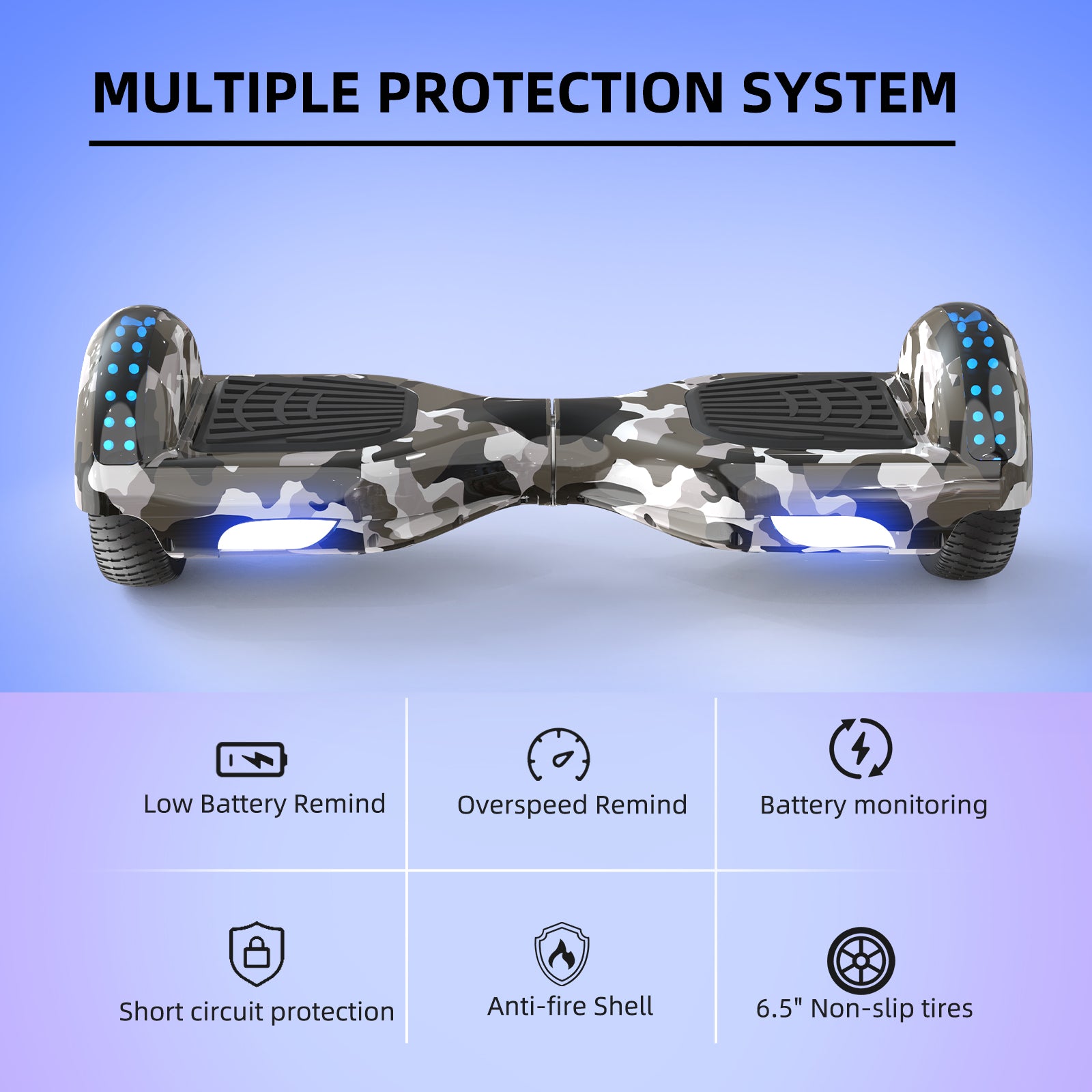 RCB JD6 Hoverboards 6,5-calowa deskorolka dla dzieci (w zestawie pięciokolorowe diody LED)
