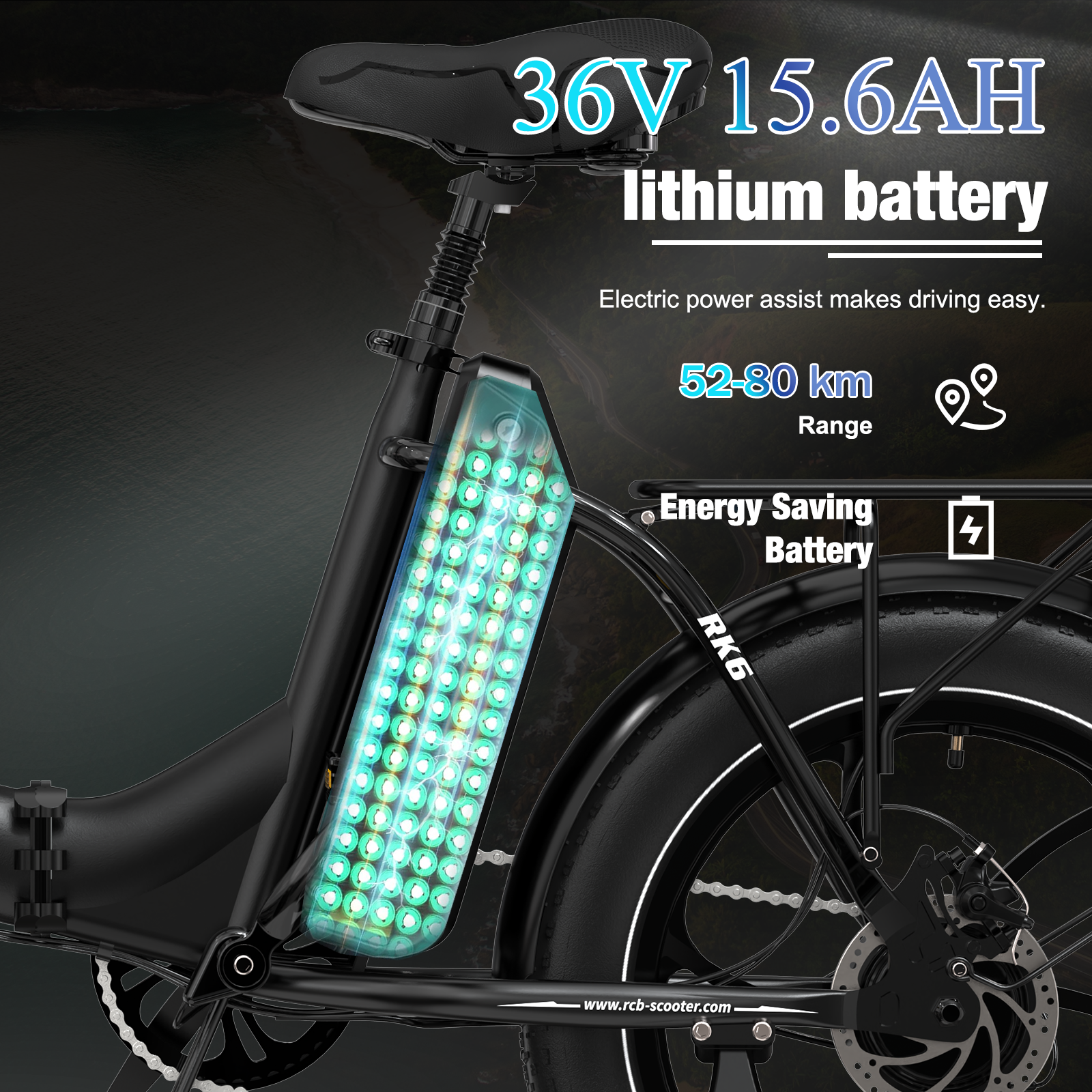 RCB RK6 Fat Tire faltbares Elektrofahrrad (RCB APP E BIKE)