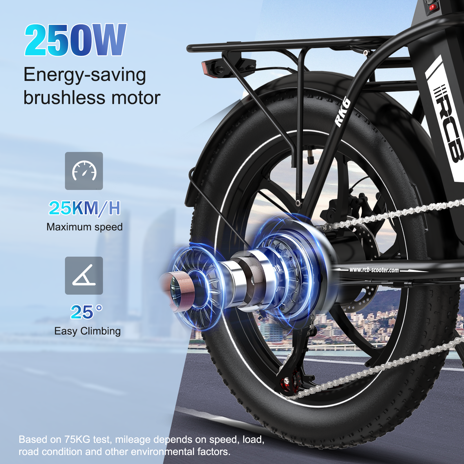 RCB RK6 Fat Tire faltbares Elektrofahrrad (RCB APP E BIKE)