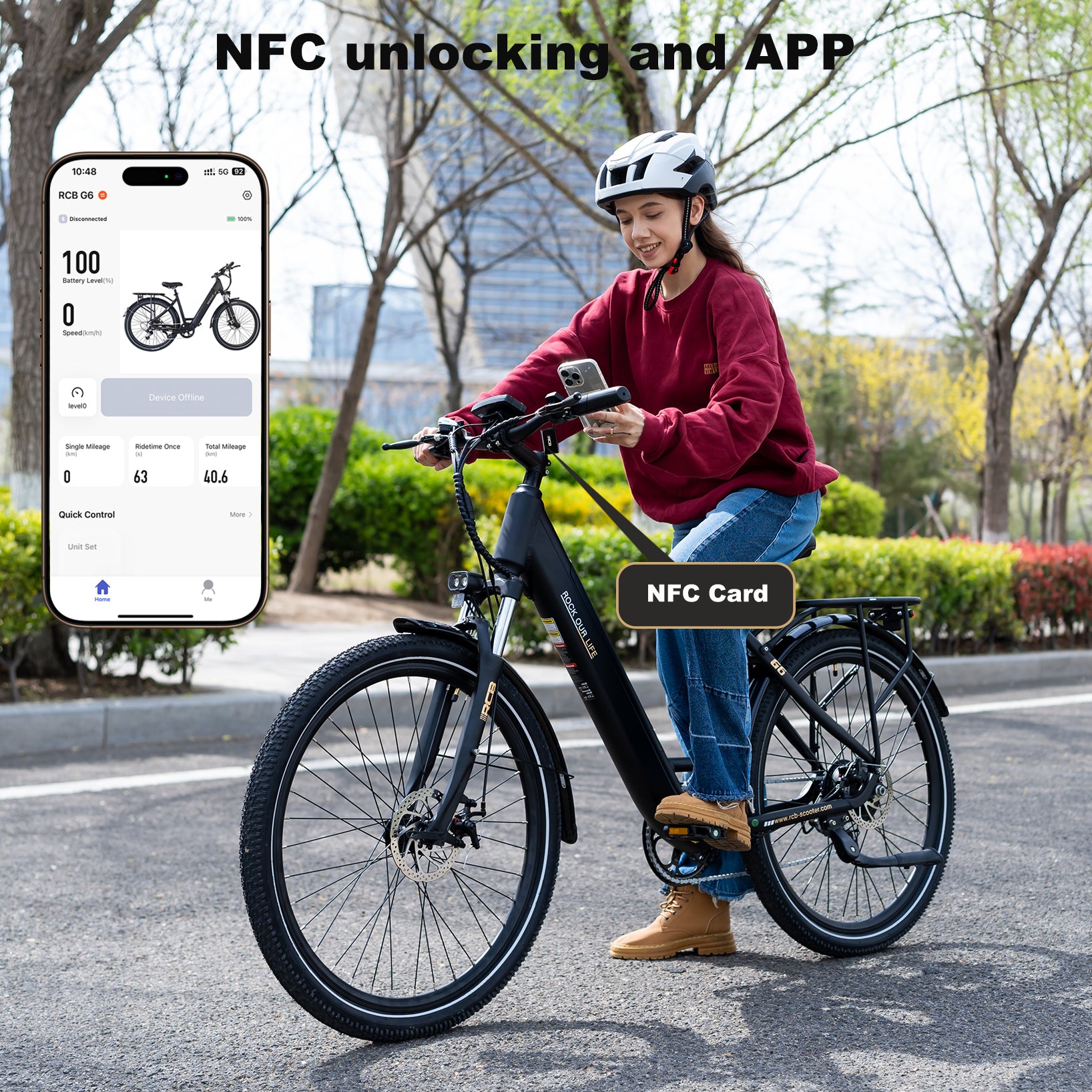 RCB G6 elektrische fiets voor volwassenen (RCB APP)&NFC E-BIKE)
