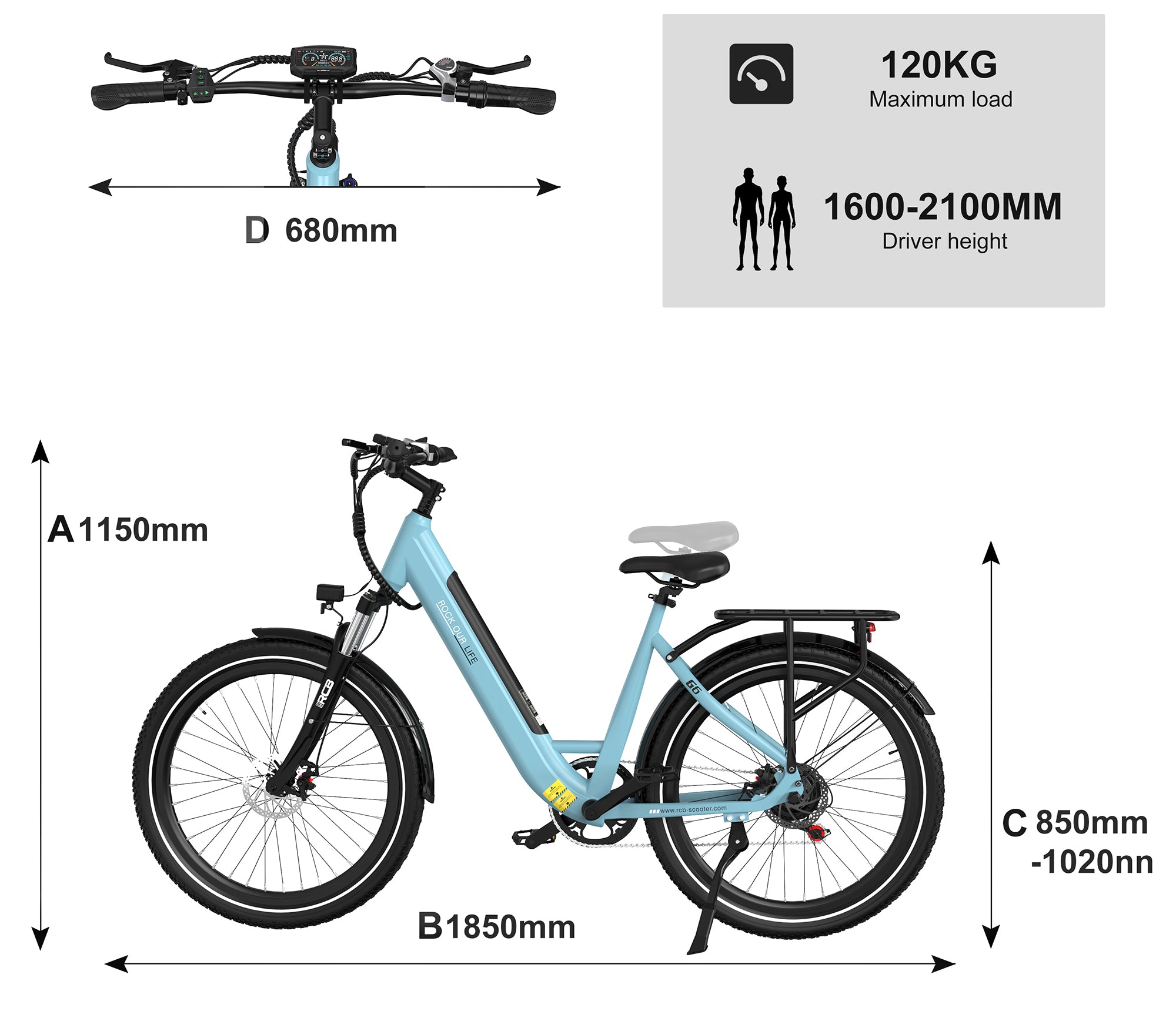RCB G6 elektrische fiets voor volwassenen (RCB APP)&NFC E-BIKE)