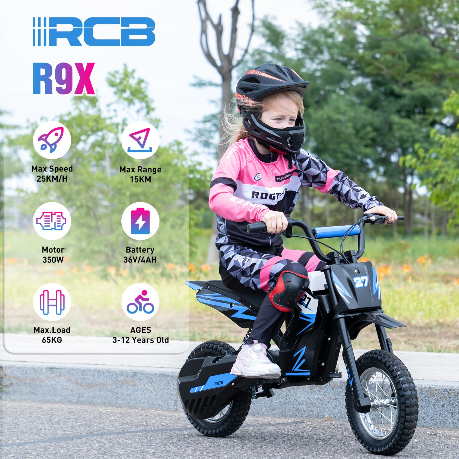 Motocross eléctrica RCB R9X para niños (4-12 años)