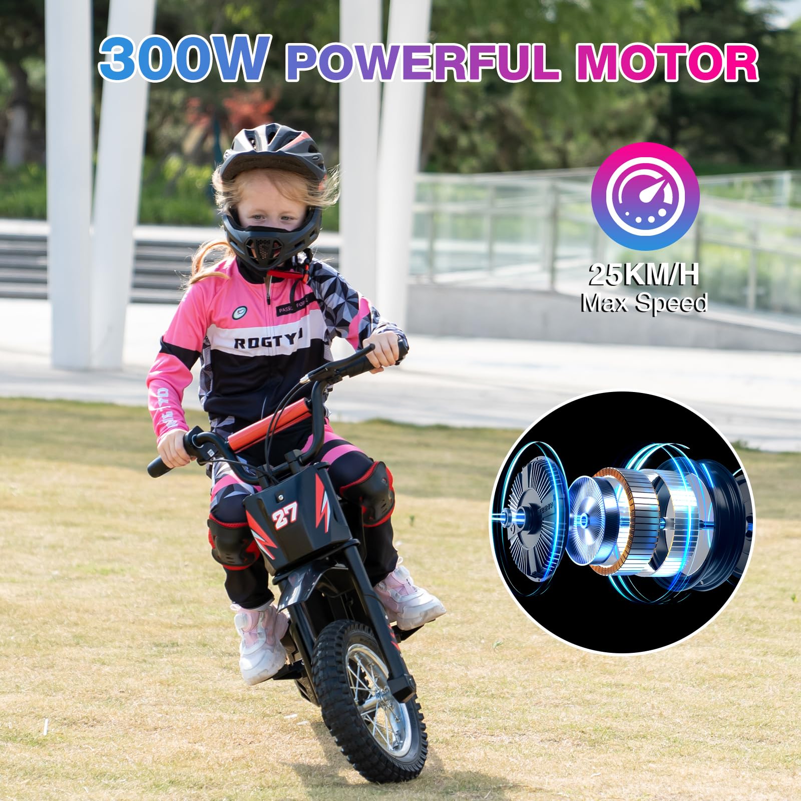 Motocross eléctrica RCB R9X para niños (4-12 años)