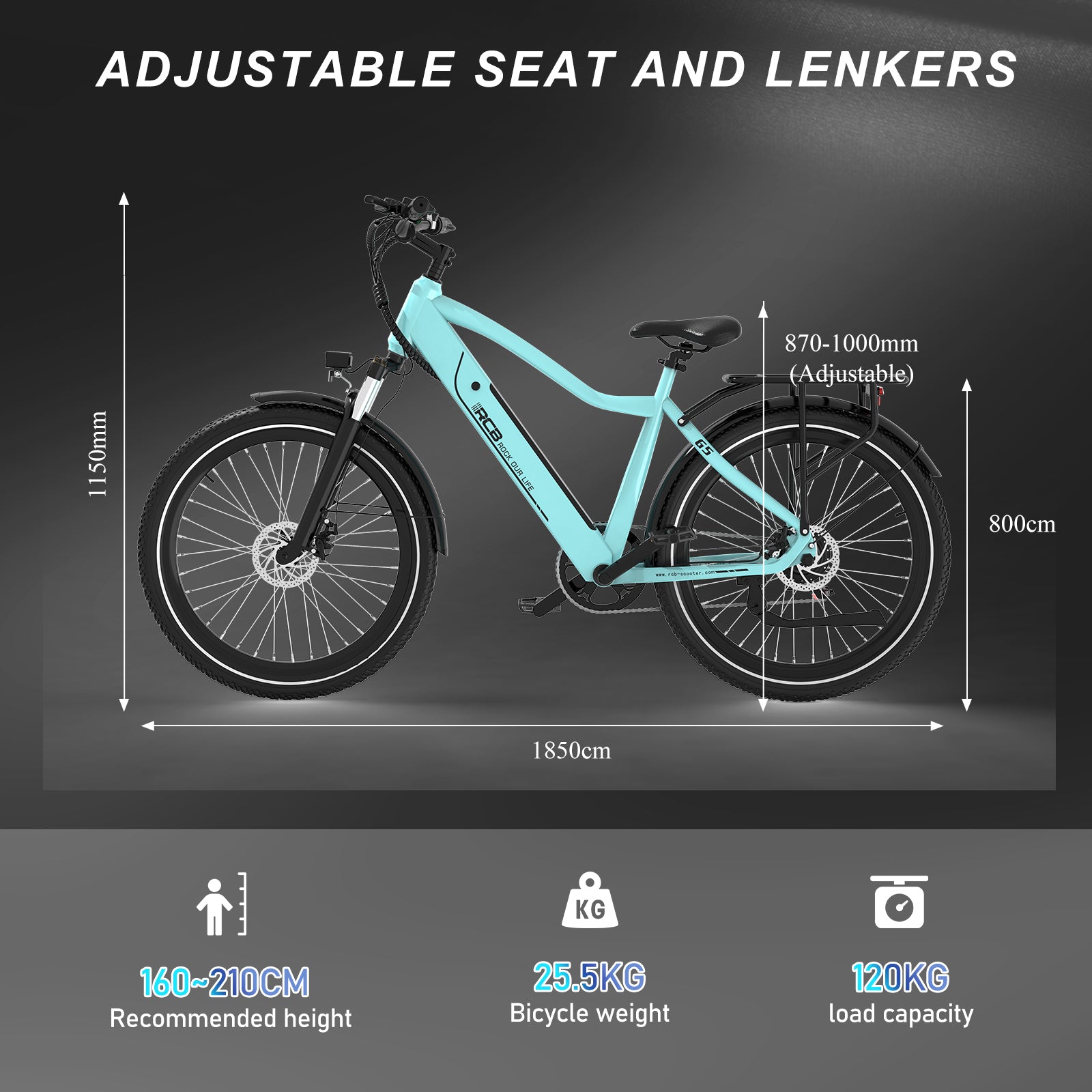 Bicicletă electrică RCB G5 pentru adulți (aplicație RCB)&(BICICLETĂ ELECTRICĂ NFC)