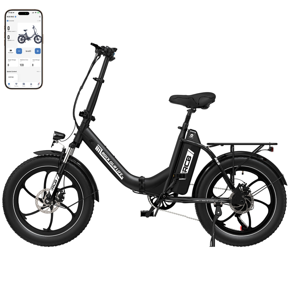 Electric Rlcb Bicicleta eléctrica plegable RCB RK6 Fat Tire (RCB APP E BIKE)