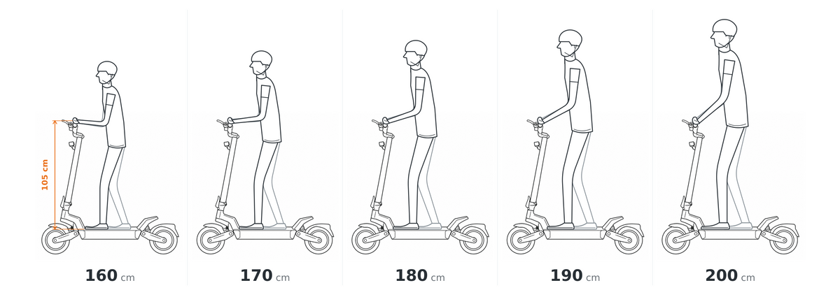 Comparaison de la taille du pilote et de la position de conduite