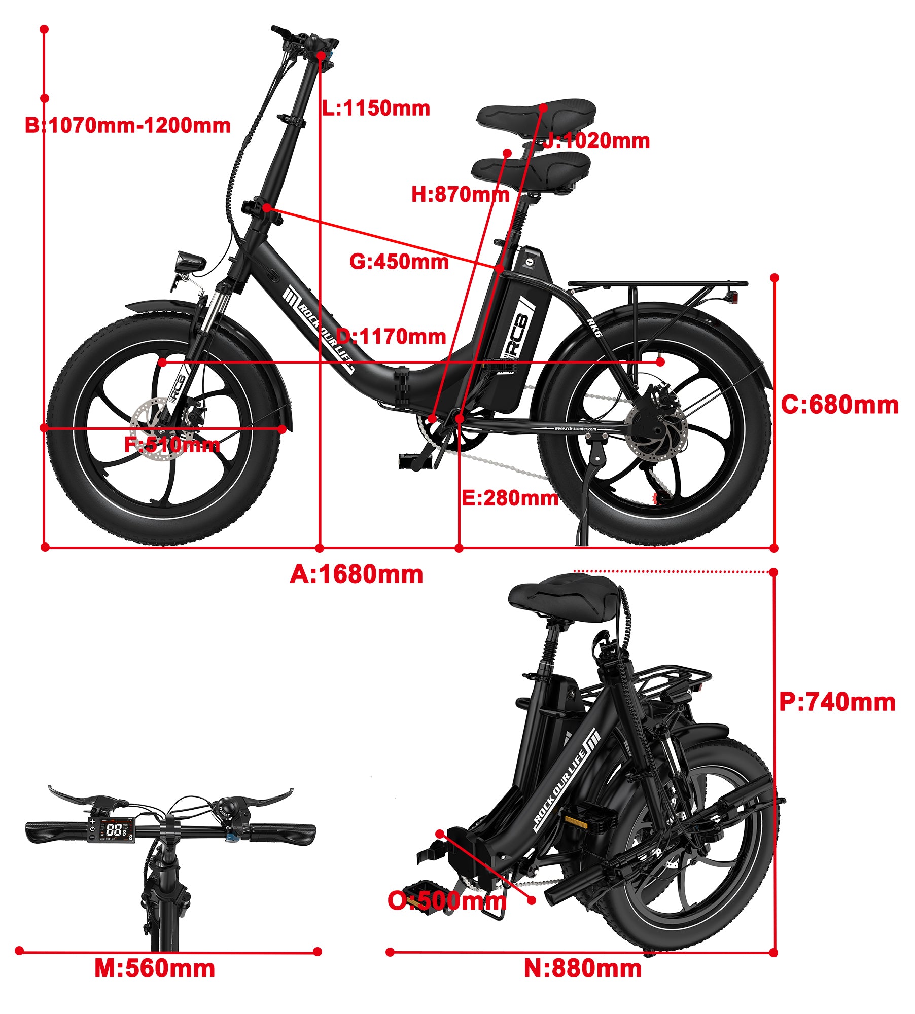 Dimensions techniques du vélo